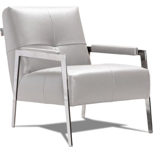 I765 Arm Chair in Light Grey Italian Top Grain Leather